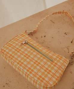 Peppermayo Jennifer Bag - Orange Check New & Most Loved