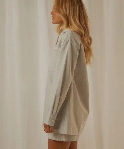 4th & Reckless New & Most Loved Heaton Shirt - Grey Stripe