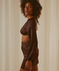 Peppermayo Exclusive Musier Crop Top - Chocolate New & Most Loved