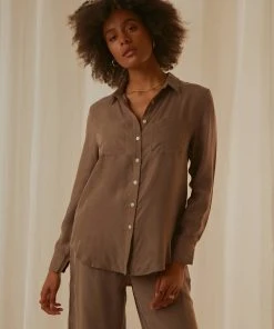 Nude Lucy Gia Cupro Shirt - Ash