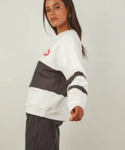 Abrand A Oversized Panelled Sweater - White Black New & Most Loved 10 Abrand A Oversized Panelled Sweater - White Black New & Most Loved