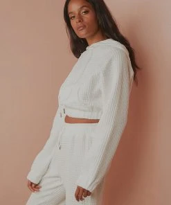 Peppermayo Resort Club Waffle Jumper - White New & Most Loved