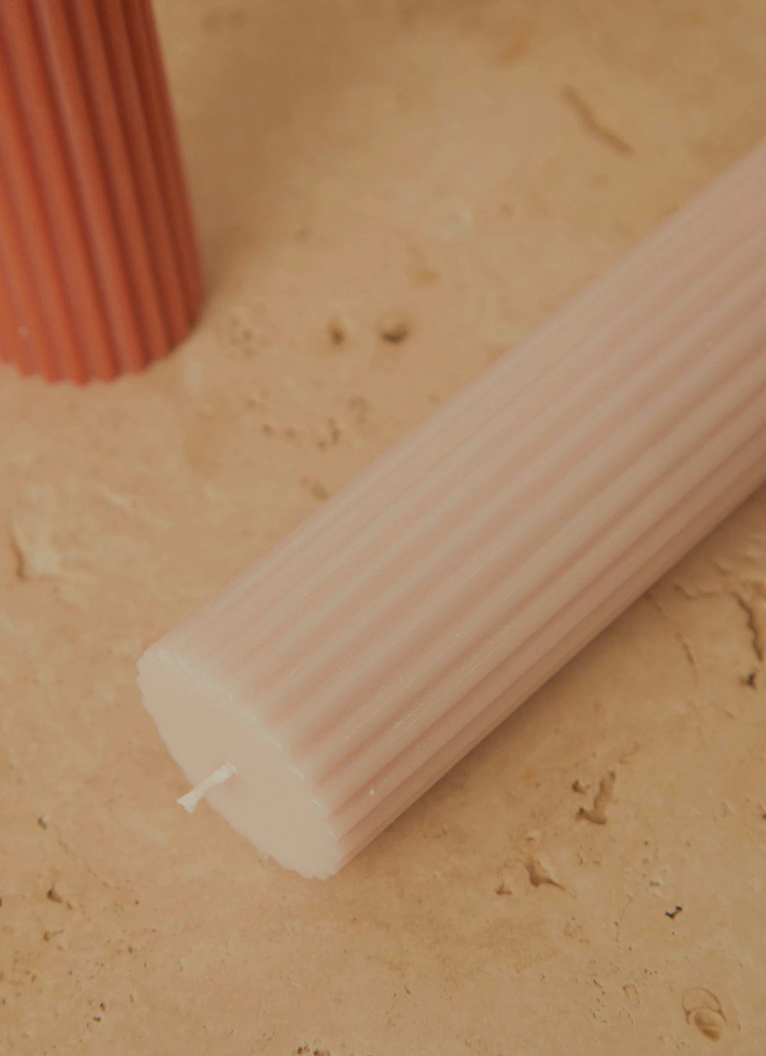 Candle Co New & Most Loved Moreton Eco Fluted Pillar - Antique Pink Candle Co New & Most Loved Moreton Eco Fluted Pillar - Antique Pink