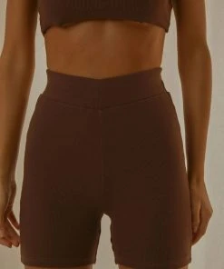 Peppermayo Exclusive Harvey Ribbed Bike Short - Cocoa