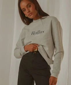 Rolla's New & Most Loved Slouch Sport Sweater - Grey Marle