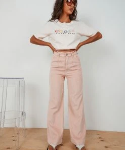 Afends Maisie Hemp Corduroy Flared Pant - Ash Pink 4 Afends Maisie Hemp Corduroy Flared Pant - Ash Pink