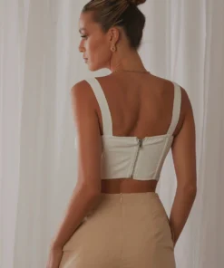 Peppermayo New Tops All My Heart Bustier Top - White 11 Peppermayo New Tops All My Heart Bustier Top - White