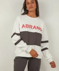 Abrand A Oversized Panelled Sweater - White Black New & Most Loved 9 Abrand A Oversized Panelled Sweater - White Black New & Most Loved