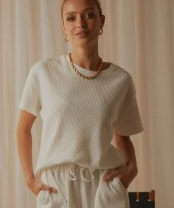 Peppermayo Exclusive Girls Weekend Waffle Tee - White 6 Peppermayo Exclusive Girls Weekend Waffle Tee - White