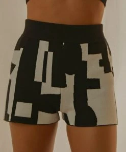 Peppermayo Exclusive New & Most Loved Remix It Knit Short - Black And White Geo 10 Peppermayo Exclusive New & Most Loved Remix It Knit Short - Black And White Geo