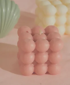 Manara Home New Accessories Bubble Cube Candle - Pink 8 Manara Home New Accessories Bubble Cube Candle - Pink