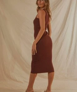 Peppermayo On Replay Knit Midi Dress - Choc Brown New & Most Loved 11 Peppermayo On Replay Knit Midi Dress - Choc Brown New & Most Loved