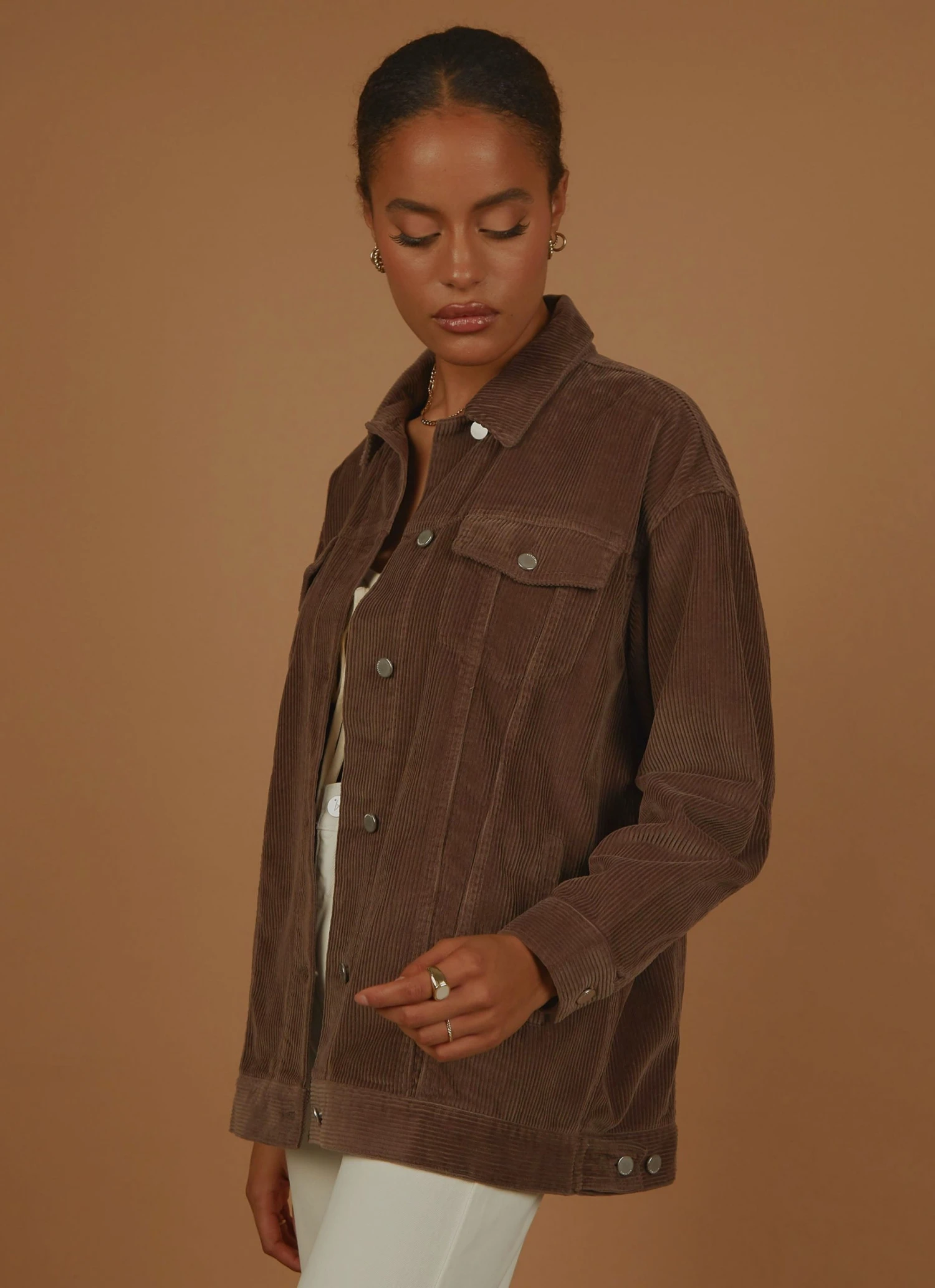 Nude Lucy Binx Longline Cord Jacket - Smoke 7 Nude Lucy Binx Longline Cord Jacket - Smoke