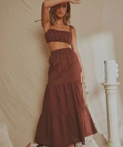 National Breast Cancer Foundation X Peppermayo New & Most Loved Aperol Hour Linen Maxi Skirt - Choc Brown 9 National Breast Cancer Foundation X Peppermayo New & Most Loved Aperol Hour Linen Maxi Skirt - Choc Brown