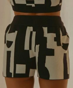 Peppermayo Exclusive New & Most Loved Remix It Knit Short - Black And White Geo 12 Peppermayo Exclusive New & Most Loved Remix It Knit Short - Black And White Geo