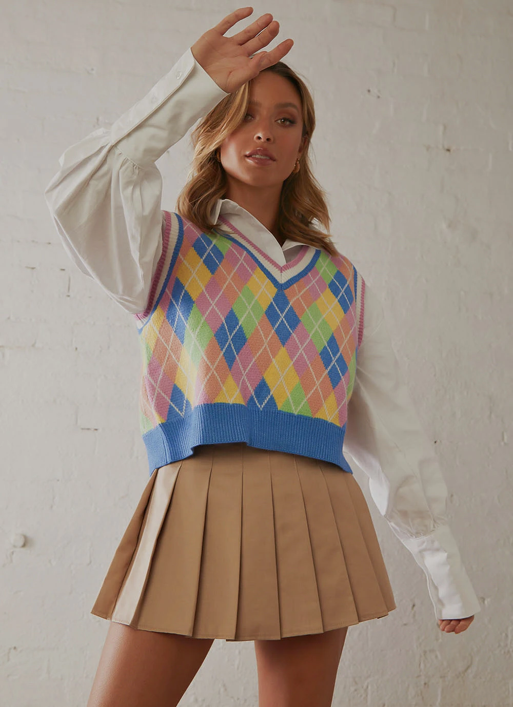 Peppermayo Her Game Pleated Mini Skirt - Beige 4 Peppermayo Her Game Pleated Mini Skirt - Beige