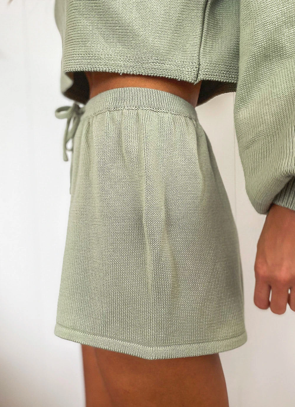 Peppermayo Low Tide Knit Shorts - Sage New Bottoms 7 Peppermayo Low Tide Knit Shorts - Sage New Bottoms