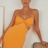 Peppermayo Leave With You Midi Dress - Orange New Dresses
