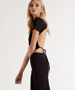 Peppermayo Attracted Crop Top - Black New & Most Loved