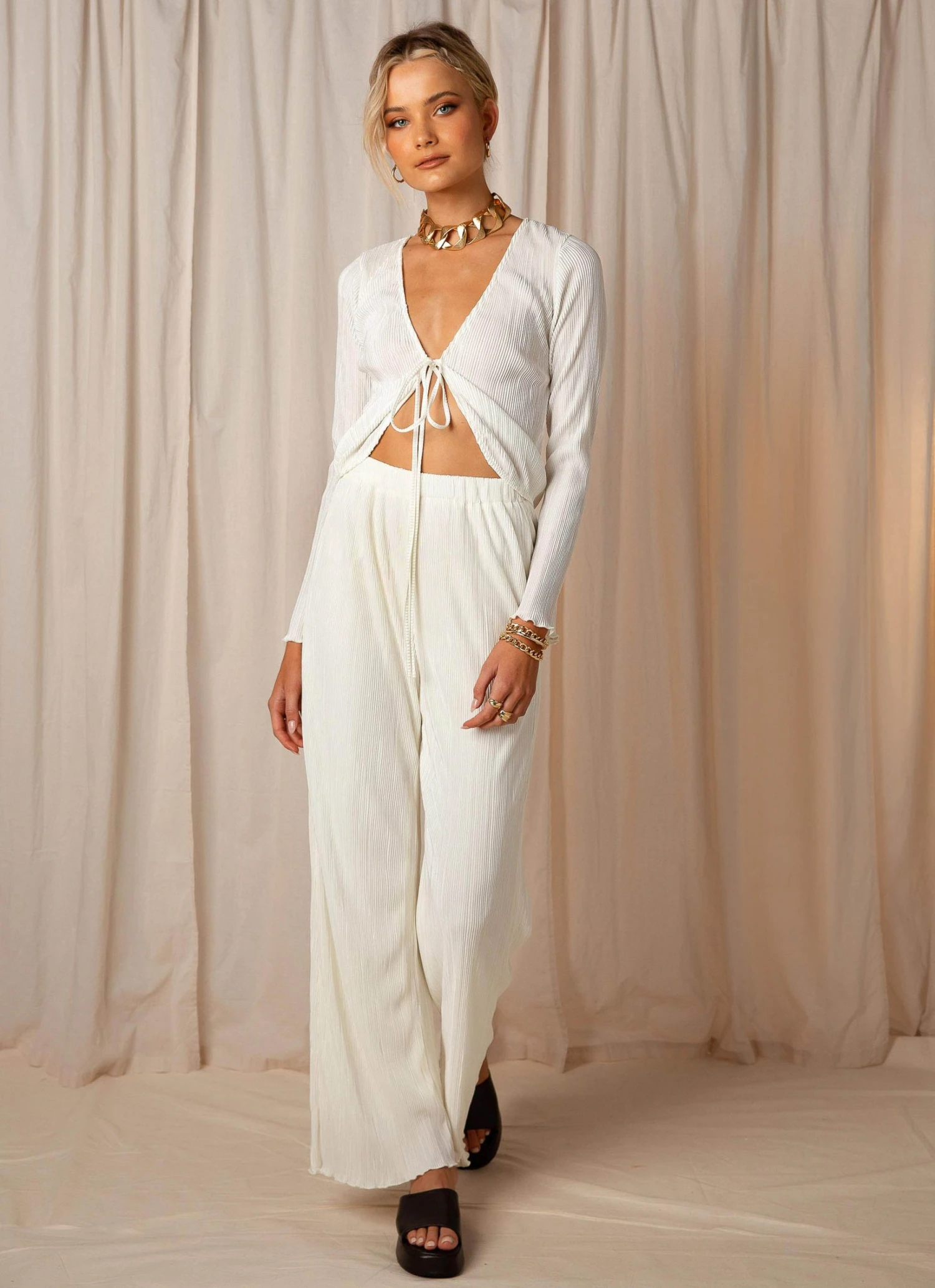 Peppermayo Exclusive Barcelona Nights Tie Top - Ivory New & Most Loved Peppermayo Exclusive Barcelona Nights Tie Top - Ivory New & Most Loved