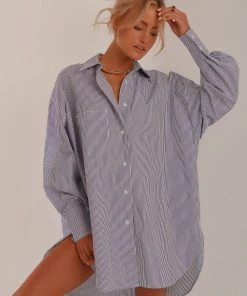 Peppermayo Liasons Oversized Shirt - Blue Stripe New & Most Loved 10 Peppermayo Liasons Oversized Shirt - Blue Stripe New & Most Loved