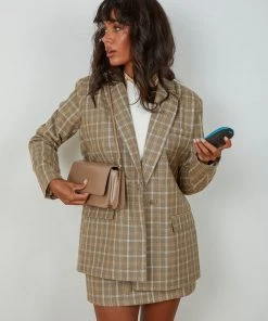 4th & Reckless Chance Blazer - Beige Check