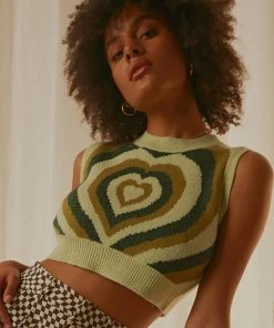 Peppermayo Main Thing Knit Top - Green Print New & Most Loved