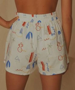 Peppermayo Exclusive New & Most Loved Raffi Linen Shorts - Santorini