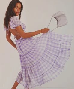 Peppermayo New & Most Loved Blissful Midi Dress - Lilac Check