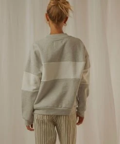 Rolla's Split Logo Sweater - Grey Marle 11 Rolla's Split Logo Sweater - Grey Marle