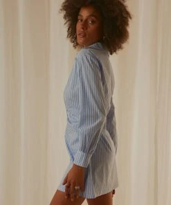 Peppermayo Exclusive Solana Shirt Dress - Blue Stripe