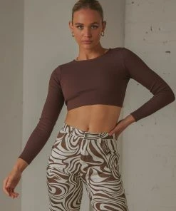 Peppermayo Exclusive Total Crush Tie Back Top - Choc Brown New & Most Loved