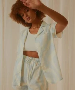 Peppermayo Exclusive New & Most Loved Feels Like Sunday Shirt - Light Blue Wave