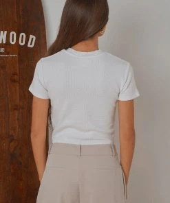 Afends New & Most Loved Erin Waffle Fitted Tee - White 11 Afends New & Most Loved Erin Waffle Fitted Tee - White