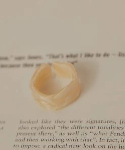 Peppermayo Museum Date Resin Ring - Beige