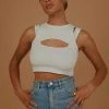 Peppermayo Exclusive Gigi Girl Knit Crop - White 2 Peppermayo Exclusive Gigi Girl Knit Crop - White