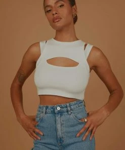Peppermayo Exclusive Gigi Girl Knit Crop - White