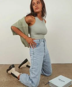 Peppermayo Basic Beauty Crop Tank - Khaki