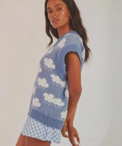 Peppermayo High Hopes Knit Vest - Blue New & Most Loved 10 Peppermayo High Hopes Knit Vest - Blue New & Most Loved