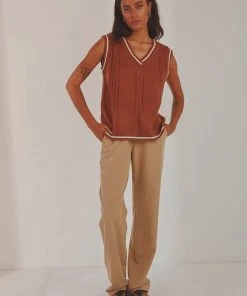 Peppermayo Centre Court Knit Vest - Choc Brown New & Most Loved 4 Peppermayo Centre Court Knit Vest - Choc Brown New & Most Loved