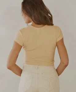 Nude Lucy Cameron Basic Waffle Tee - Apricot
