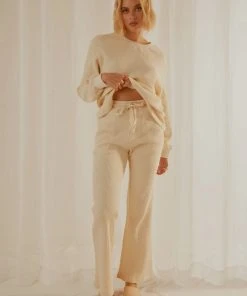 Peppermayo Exclusive Celia Waffle Pant - Latte