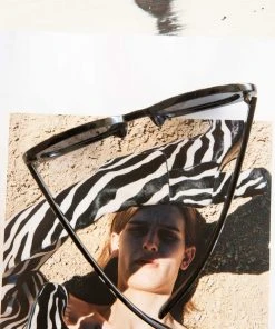 Peppermayo Poolside Mimosas Sunglasses - Black And Whiter White Check