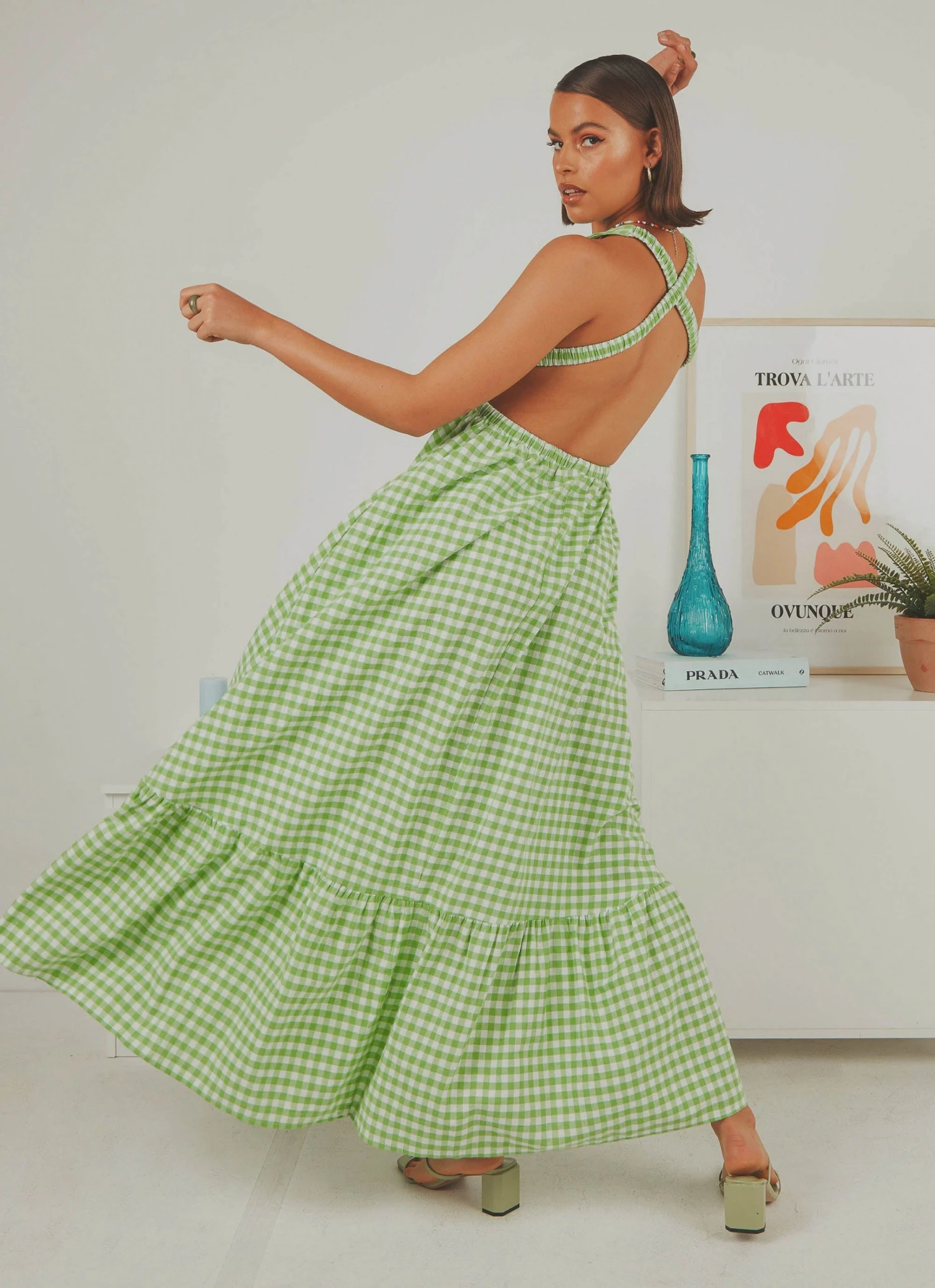 Peppermayo Exclusive New & Most Loved Sariska Maxi Dress - Green Gingham 4 Peppermayo Exclusive New & Most Loved Sariska Maxi Dress - Green Gingham