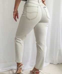 Lee High Mom Jeans - Ecru New Bottoms