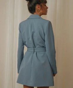 4th & Reckless New & Most Loved Felix Blazer Dress - Dusty Blue 11 4th & Reckless New & Most Loved Felix Blazer Dress - Dusty Blue