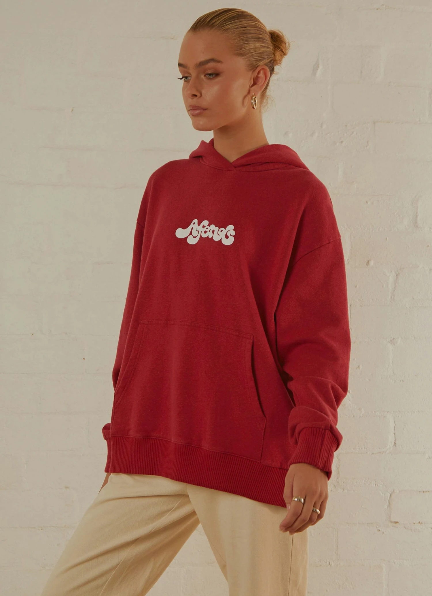 Afends New & Most Loved Grow Some Hemp Oversized Hood - Deep Red 6 Afends New & Most Loved Grow Some Hemp Oversized Hood - Deep Red