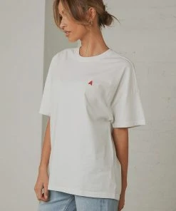 Abrand A Oversized Vintage Tee - White Sand New & Most Loved