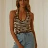 Peppermayo Take You Out Halter Top - Zebra