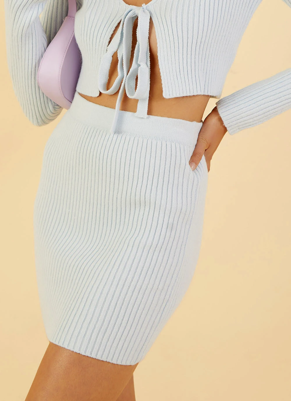 Peppermayo Wild Heart Knit Skirt - Baby Blue 4 Peppermayo Wild Heart Knit Skirt - Baby Blue